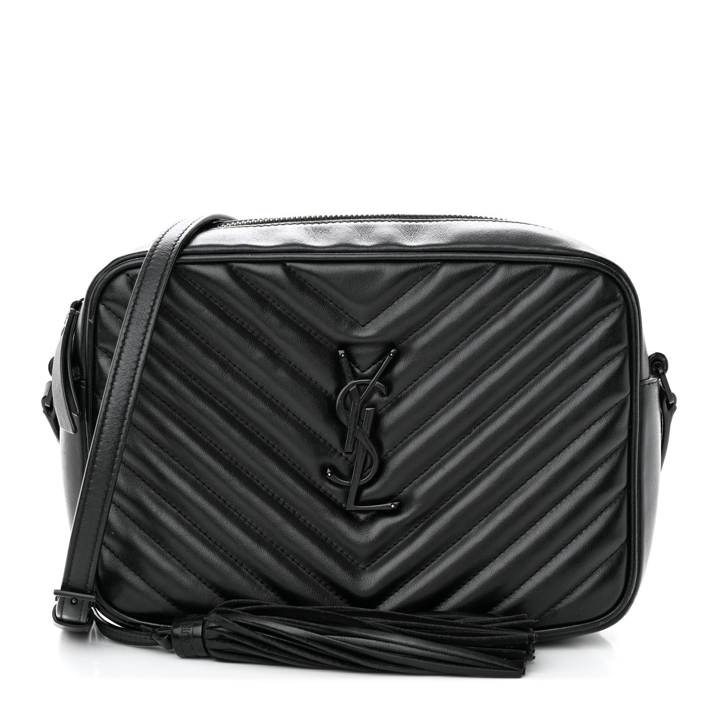 Calfskin Matelasse Monogram Monochrome Lou Camera Bag Black