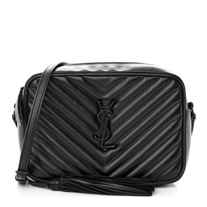 Saint Laurent Calfskin Matelasse Monogram Monochrome Lou Camera Bag Black 1 of 14