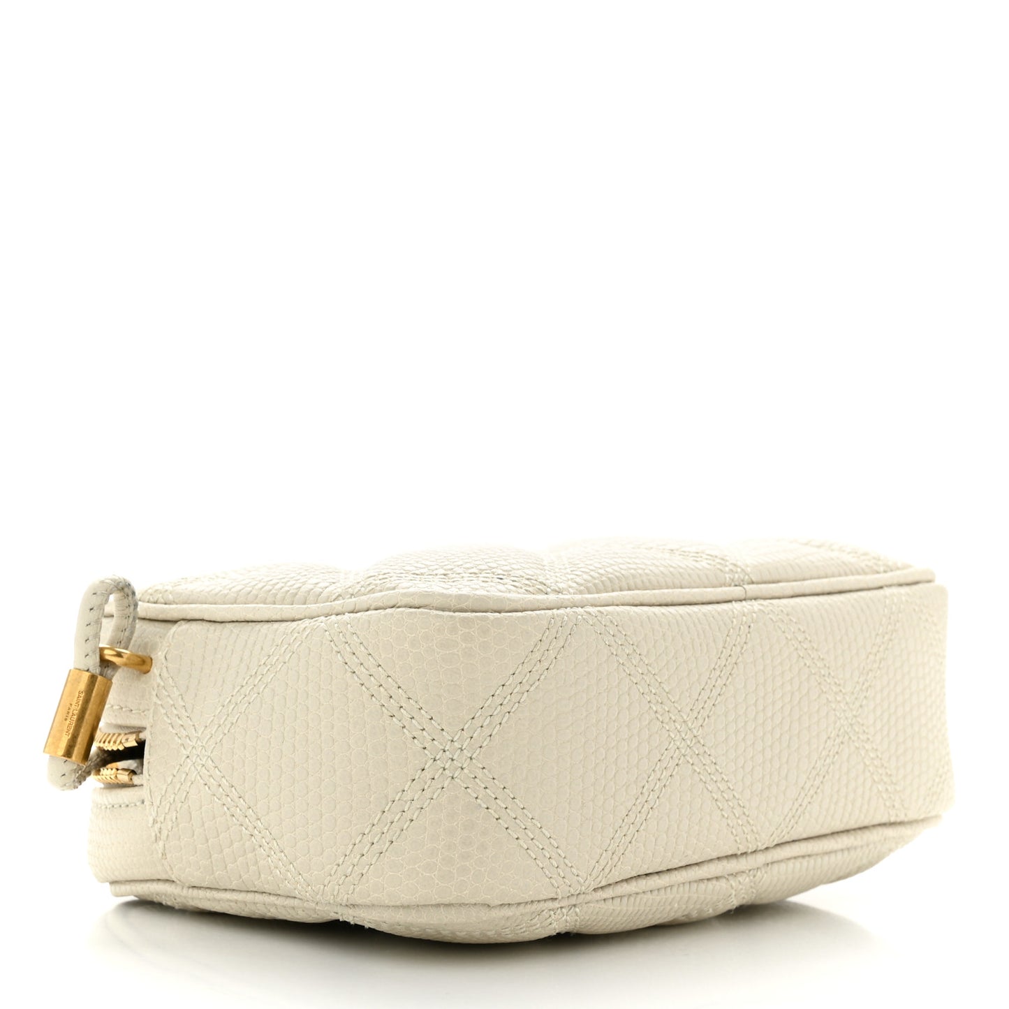 Lizard Embossed Becky Camera Bag Blanc Vintage
