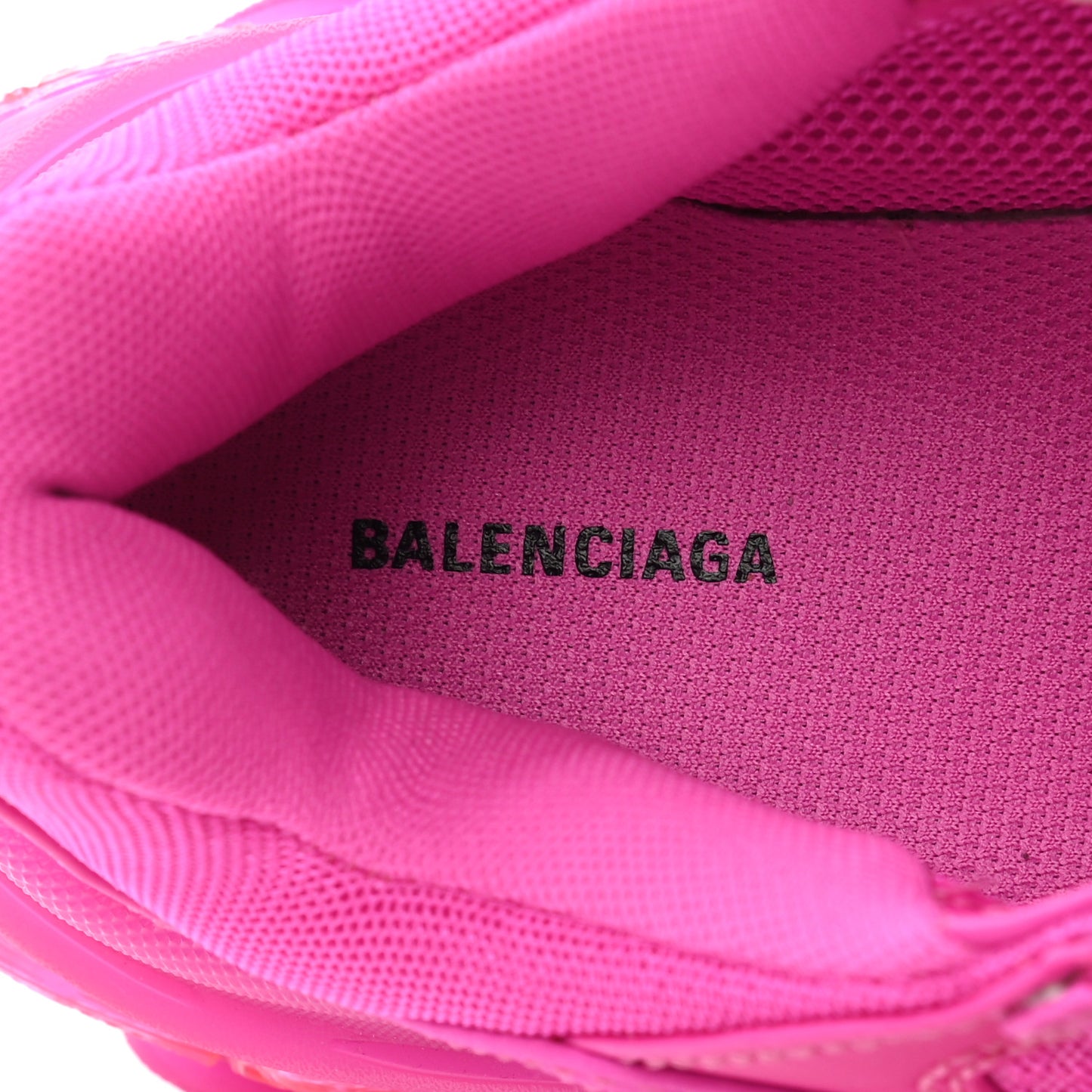 Fabric Mesh Clear Sole Fluo Womens Triple S Sneakers 36 Pink