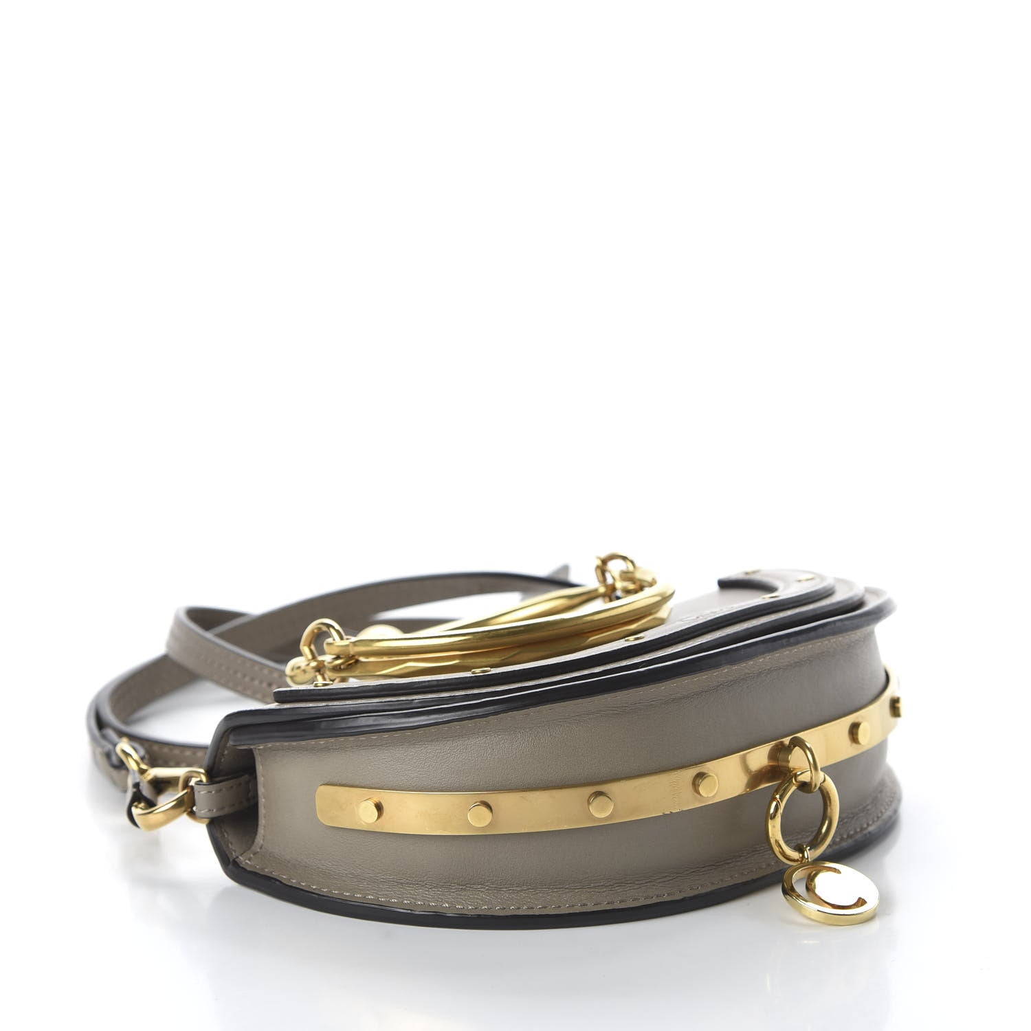 Chloe Calfskin Small Nile Bracelet Minaudiere Bag Motty Grey 4 of 9