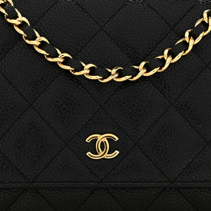 Chanel Caviar Quilted Wallet On Chain WOC Black 12 of 12