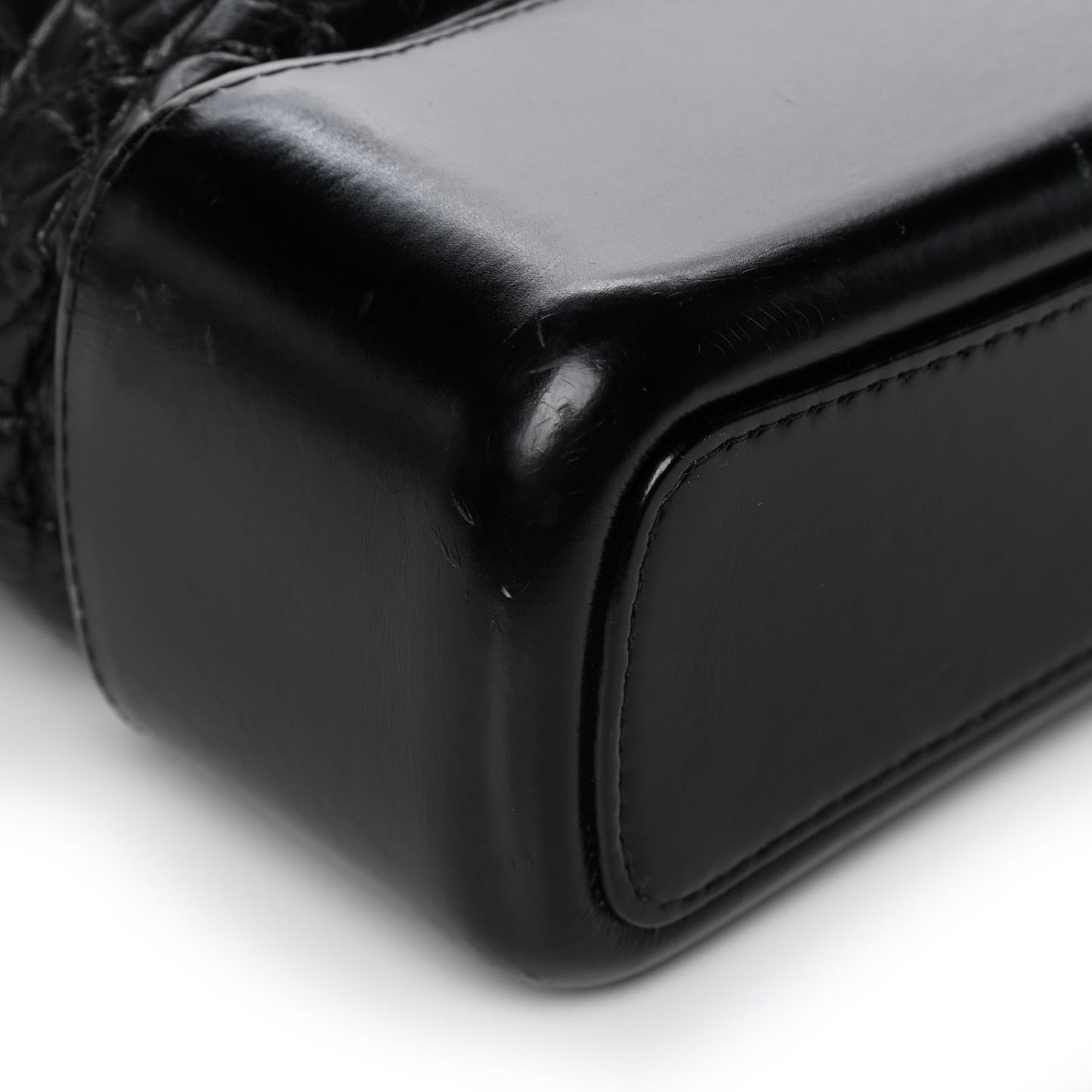 Aged Calfskin Quilted Large Gabrielle Hobo Black