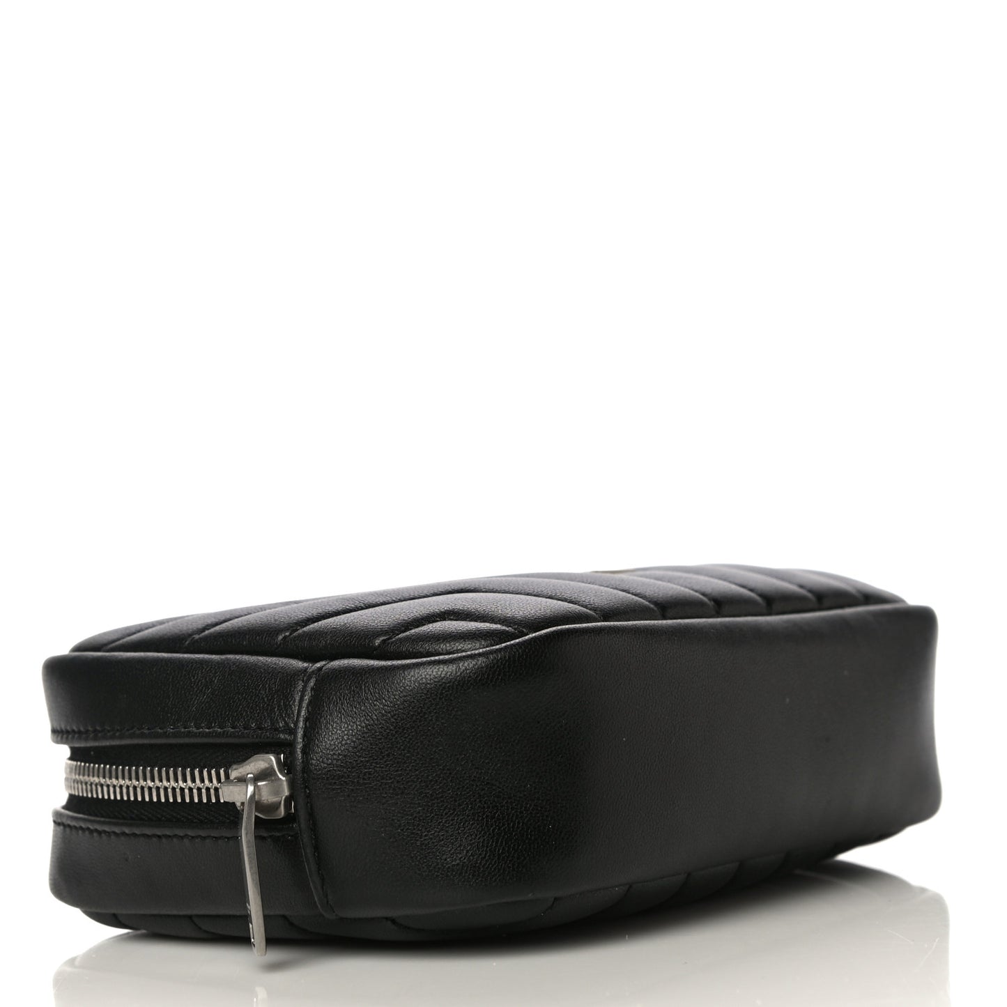 Lambskin Y Quilted Monogram Loulou Cosmetic Case Black
