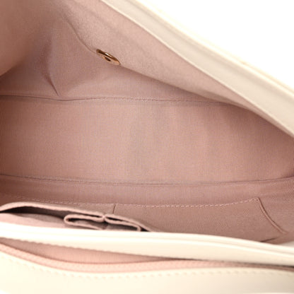 Chanel Grained Calfskin Stitched Medium Chevron Chic Top Handle Flap White 5 of 10