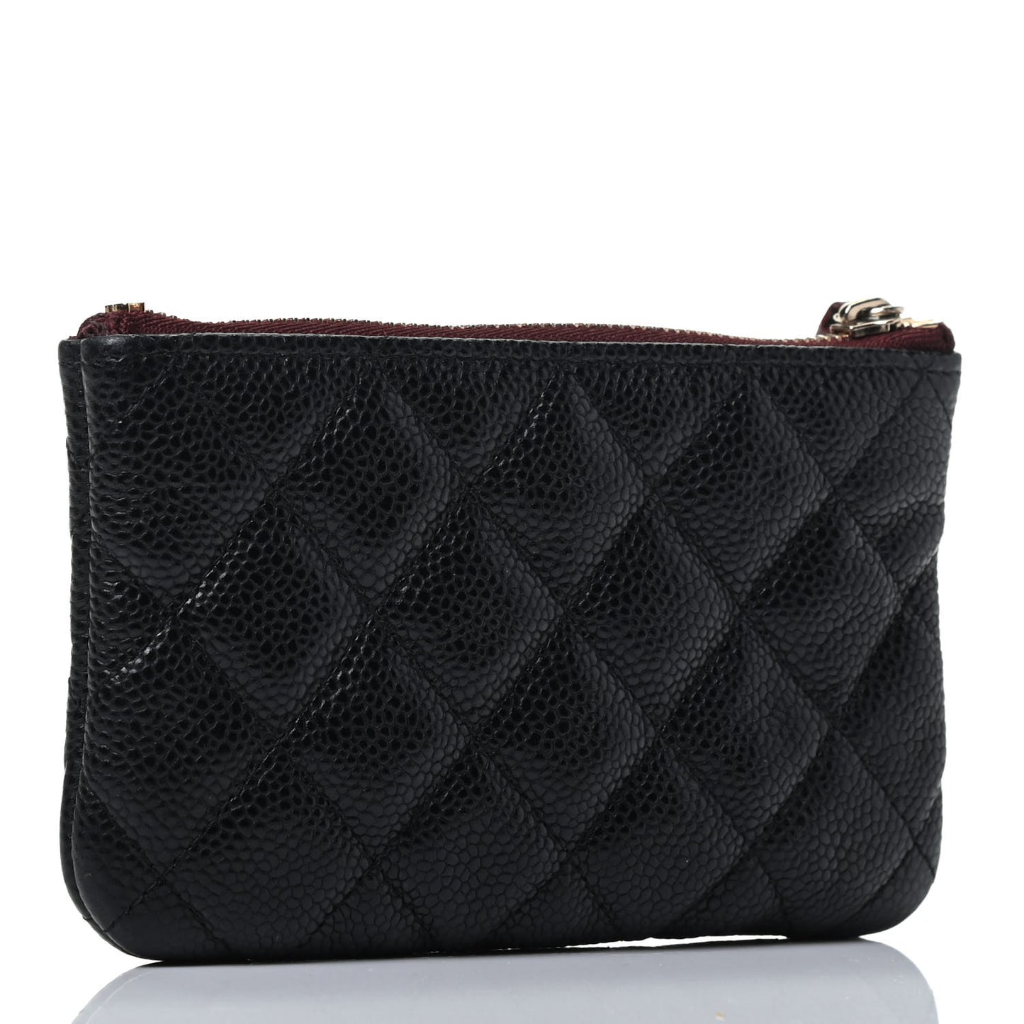 Caviar Quilted Small Cosmetic Case Black