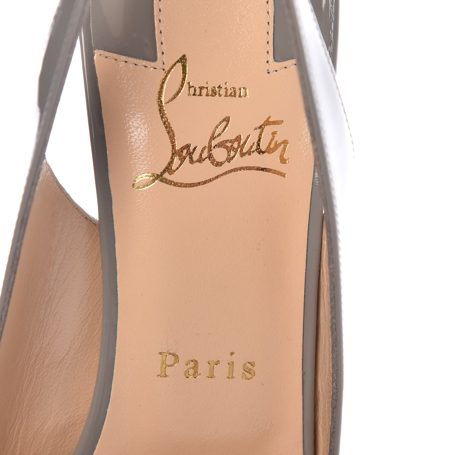 Christian Louboutin Patent Fifi Sling 85 Pumps 39.5 Grey 7 of 7