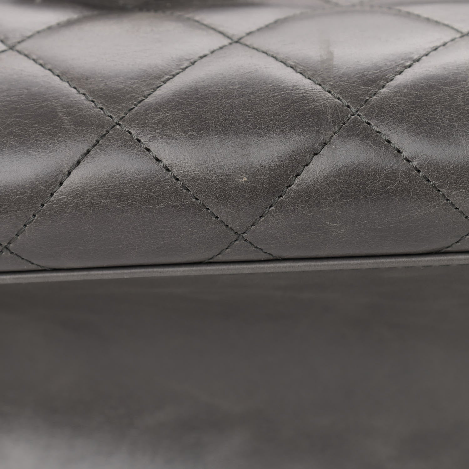 Chanel Glazed Calfskin Quilted Large CC Delivery Tote Grey 11 of 15