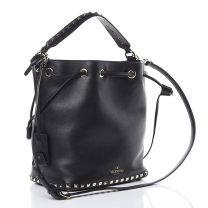 Valentino Garavani Vitello Rockstud Bucket Bag Black 4 of 14