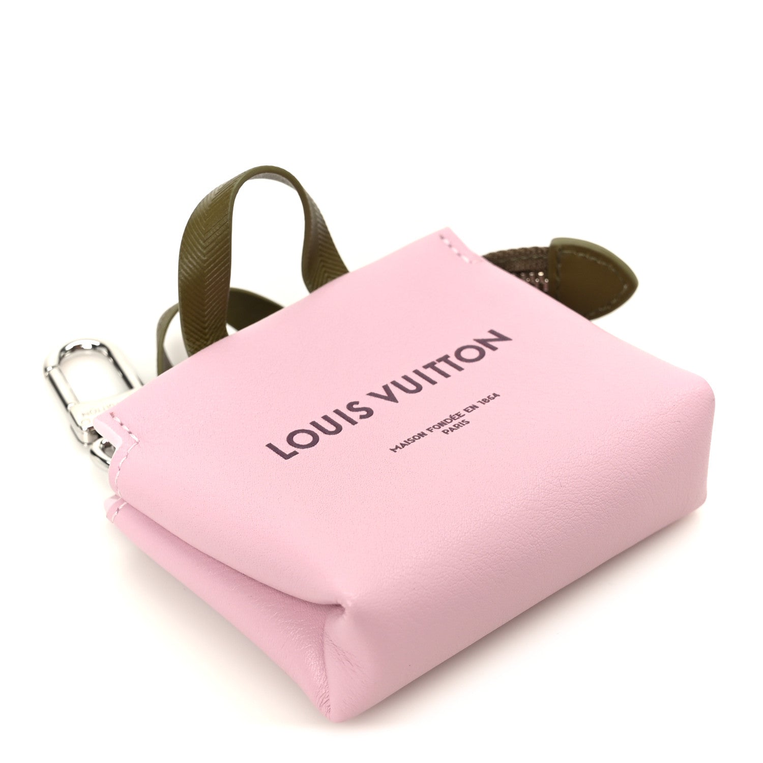 Louis Vuitton Calfskin Mini Shopper Bag Charm Pink 4 of 8