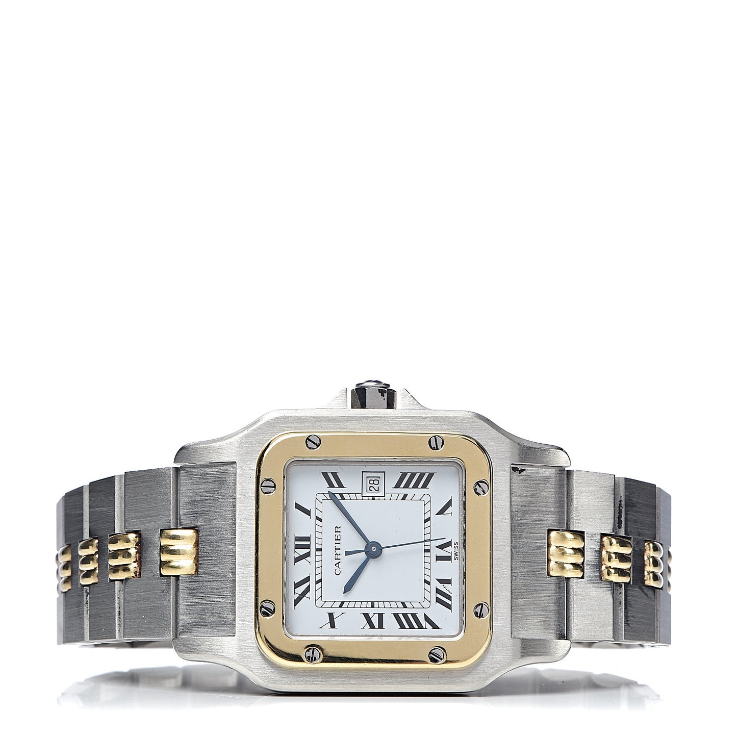 Stainless Steel 18K Yellow Gold 29mm Santos De Galbee Automatic Watch