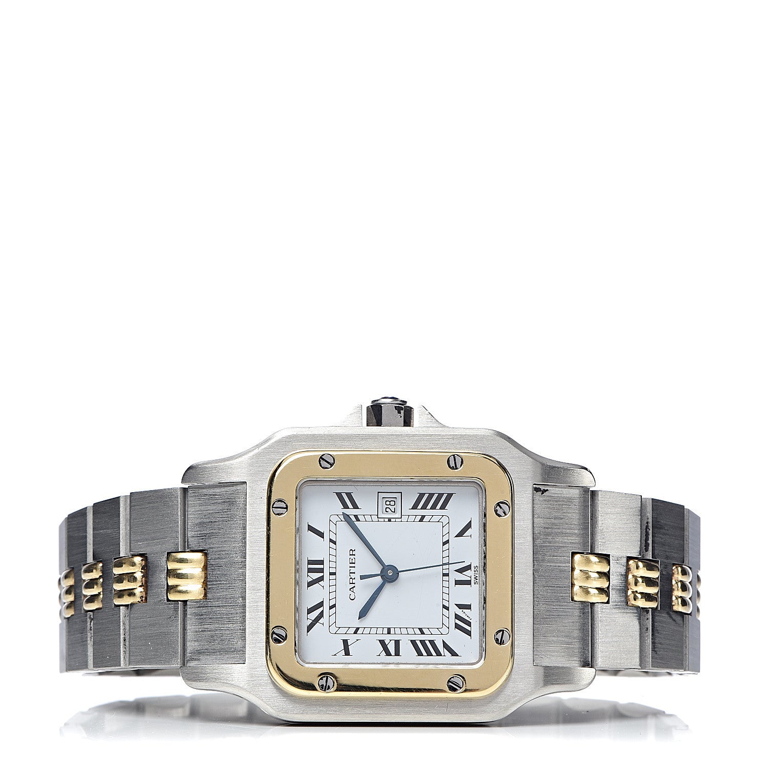 Cartier Stainless Steel 18K Yellow Gold 29mm Santos De Galbee Automatic Watch 3 of 6