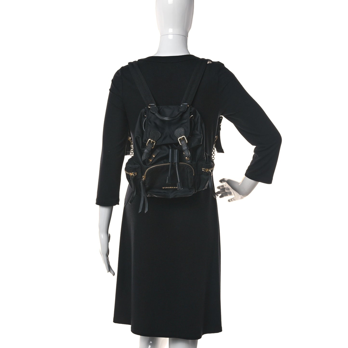 Nylon Small Crossbody Rucksack Backpack Black