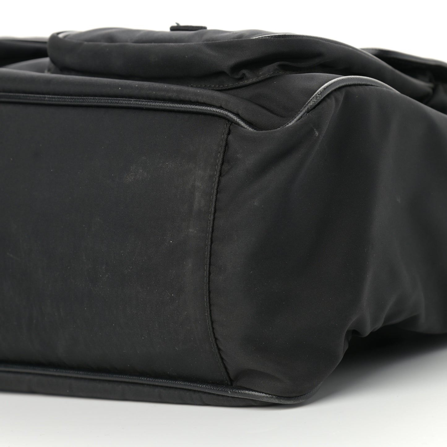 Nylon Saffiano Front Pocket Tote Black