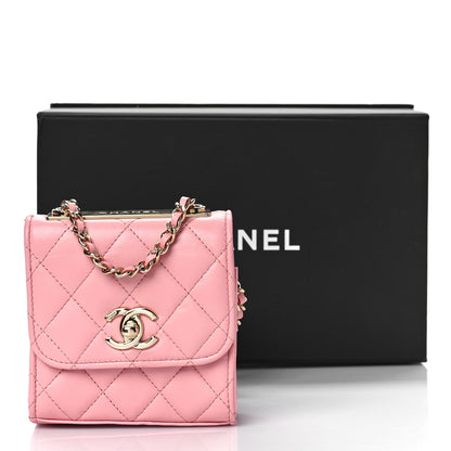 Chanel Lambskin Quilted Mini Trendy CC Clutch With Chain Pink 19 of 20