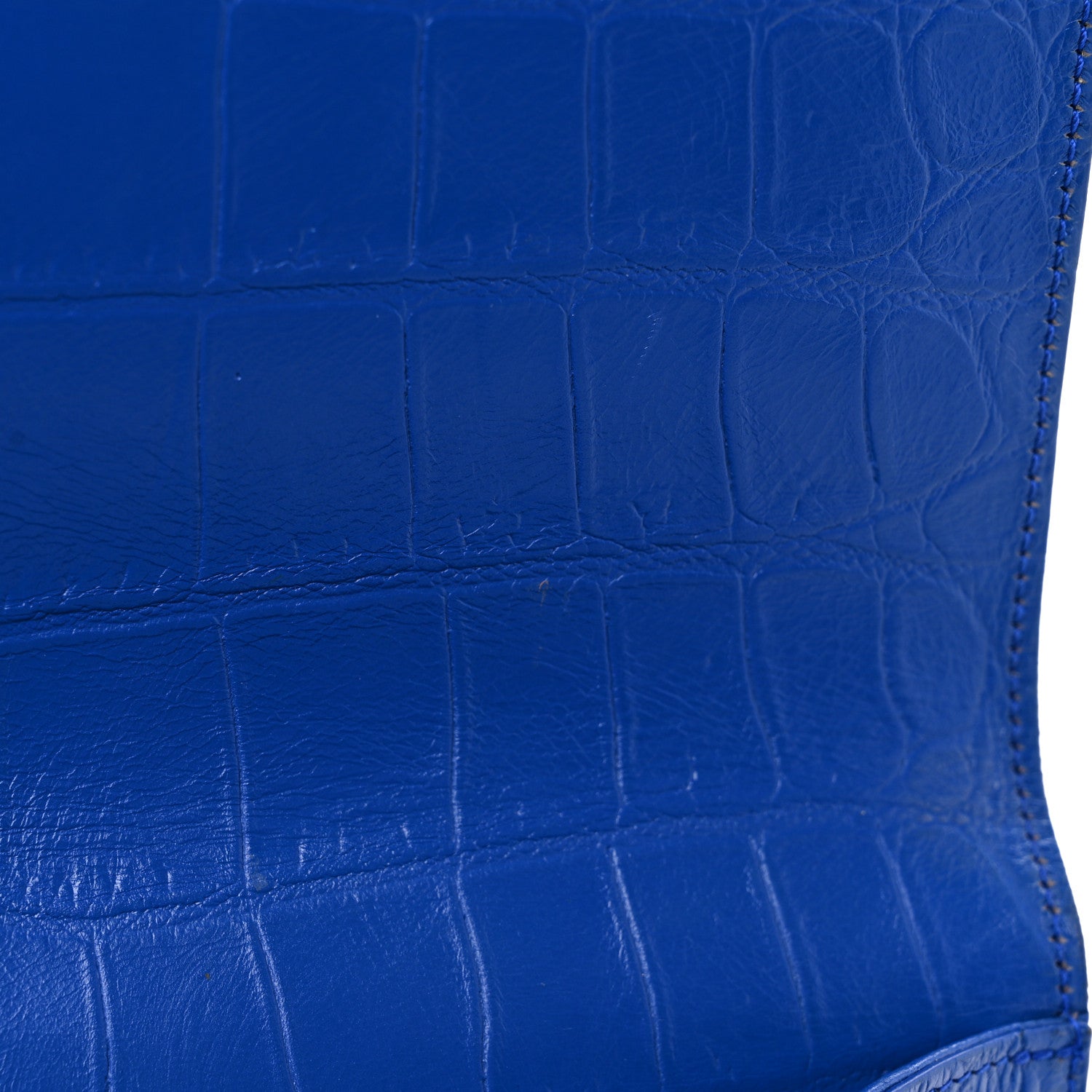 Saint Laurent Calfskin Crocodile Embossed Classic Kate Monogram Clutch Royal Blue 12 of 17