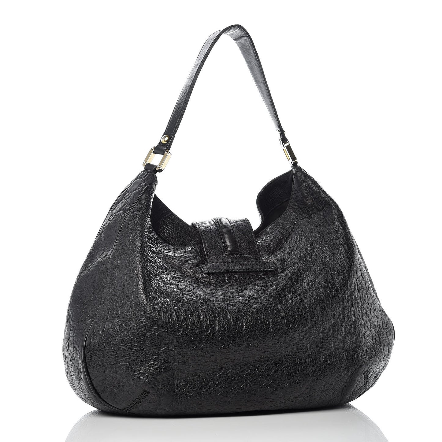 Guccissima Large New Ladies Web Hobo Black