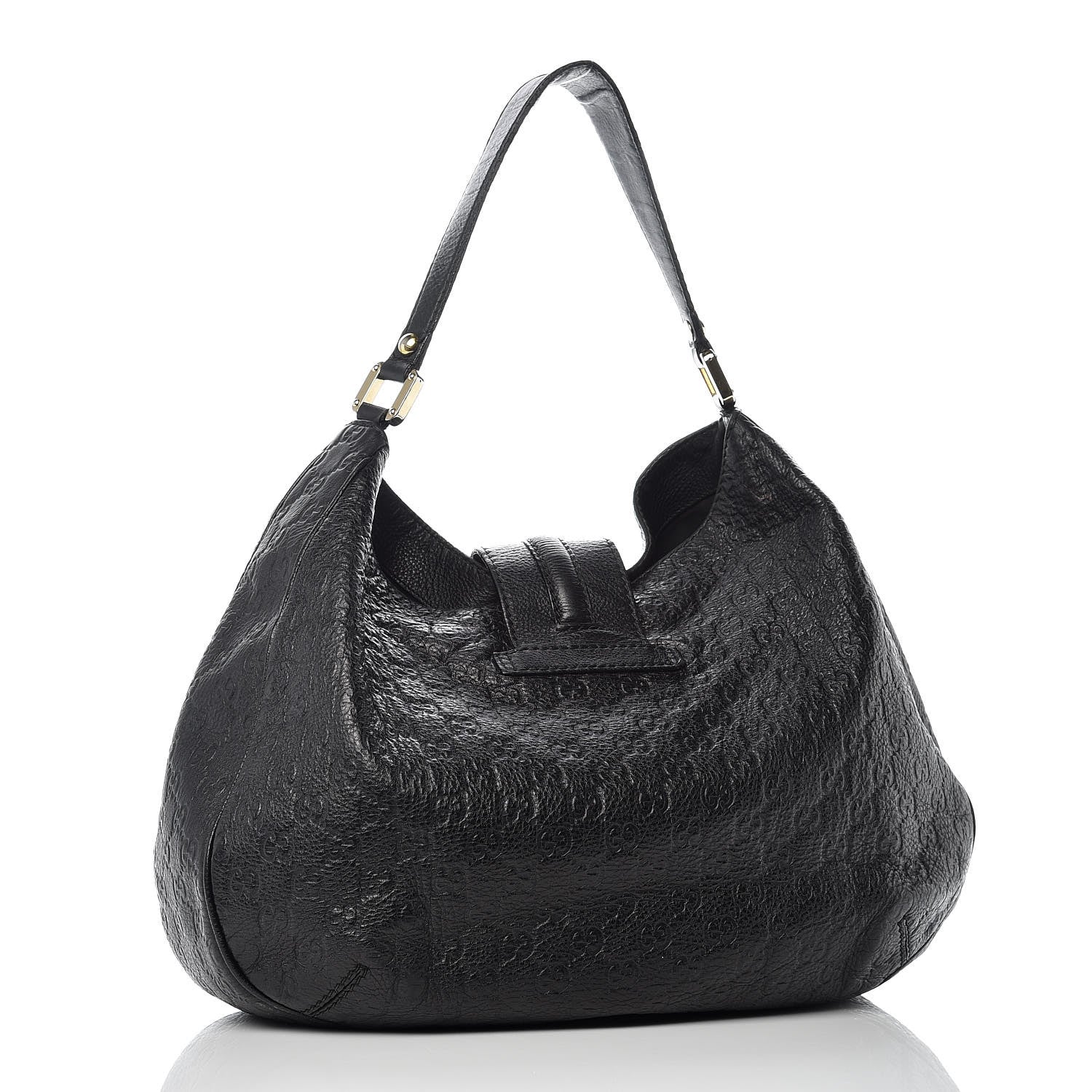 Gucci Guccissima Large New Ladies Web Hobo Black 3 of 11