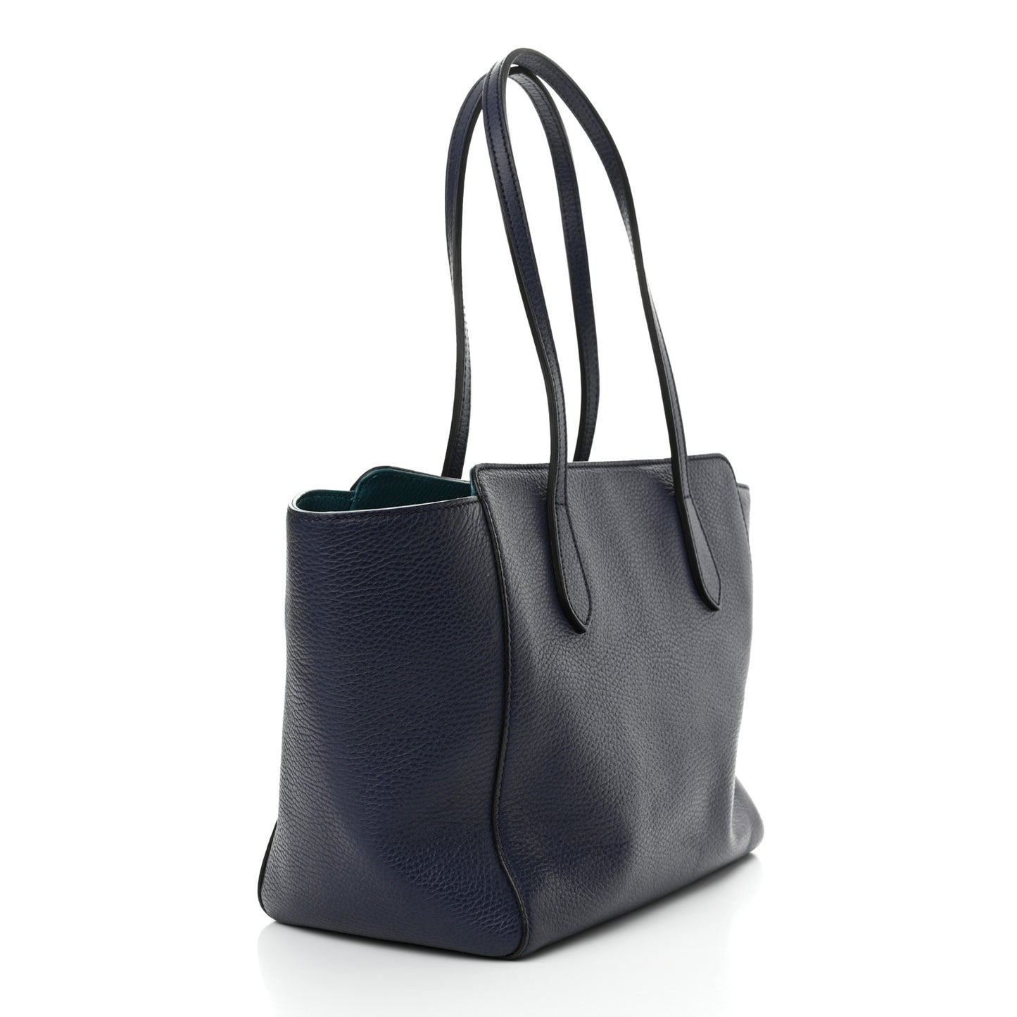 Dollar Calfskin Small Swing Tote Classic Marine Deep Cobalt