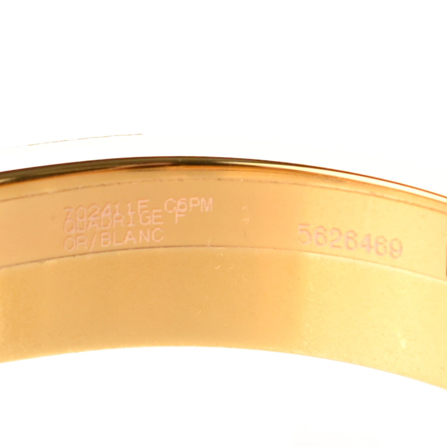 Enamel Printed Quadrige Au Fil Narrow Clic Clac H Bracelet PM Or White