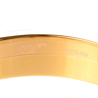 Hermes Enamel Printed Quadrige Au Fil Narrow Clic Clac H Bracelet PM Or White 5 of 6