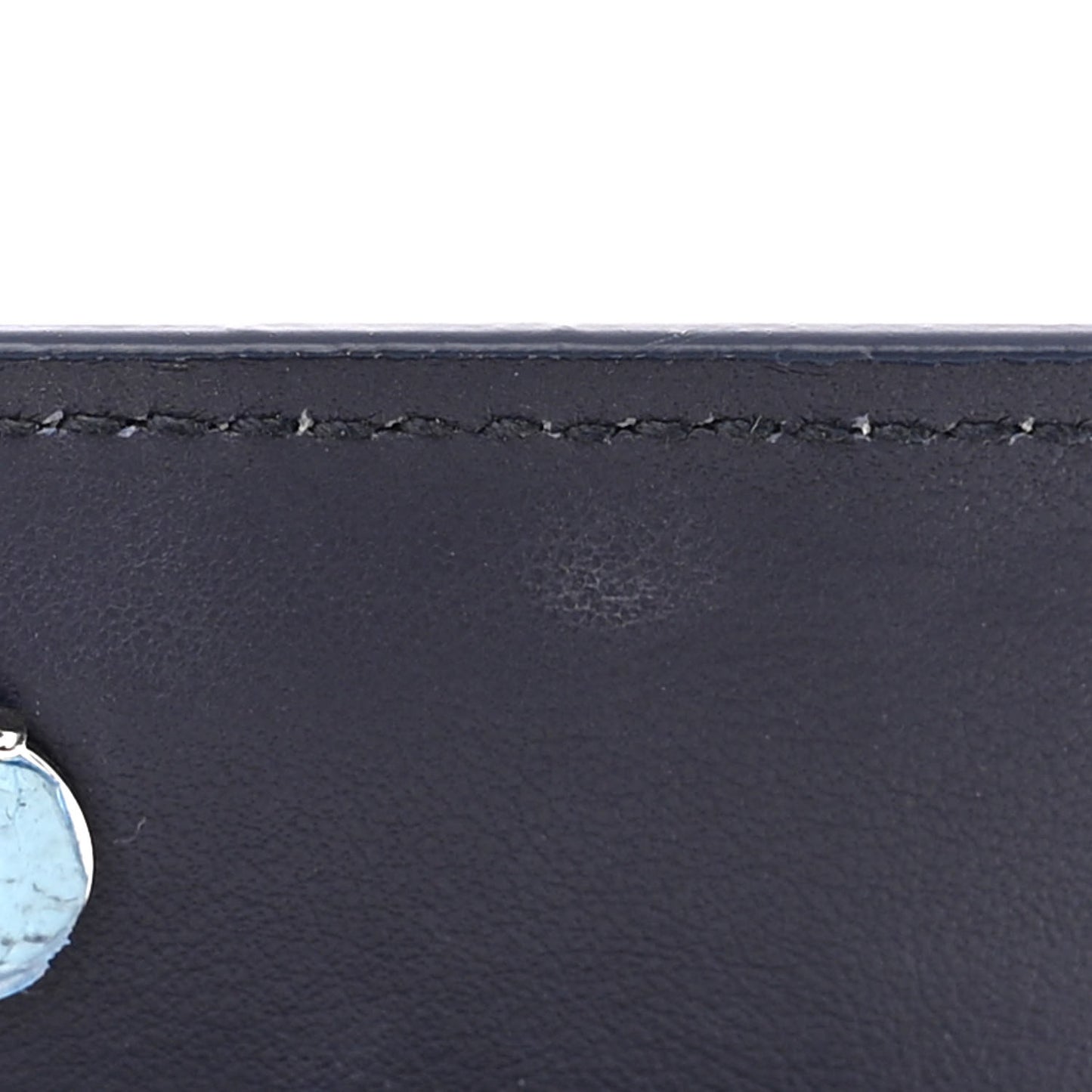 Calfskin Crocodile Embossed Monogram Sunset Chain Wallet Navy