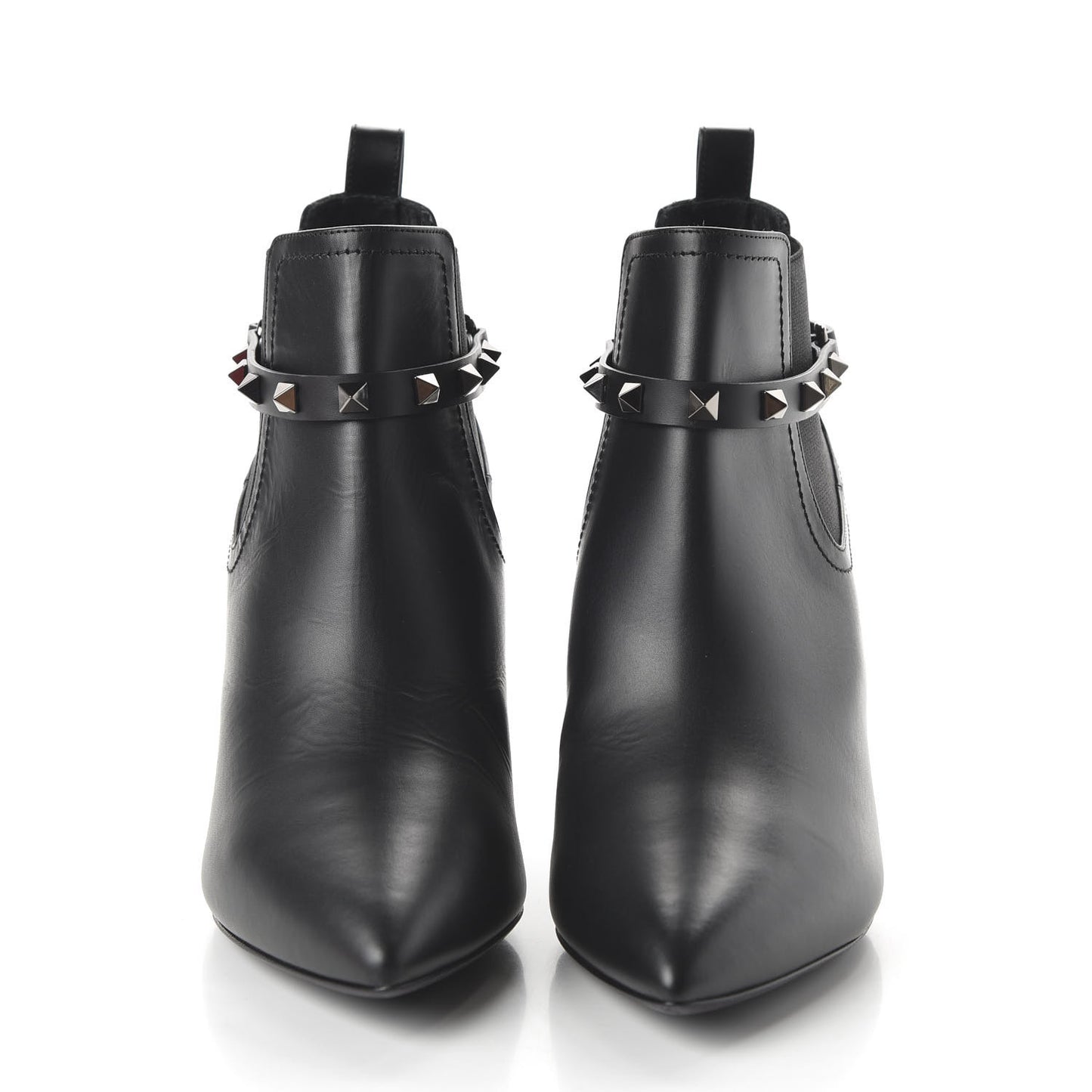 Calfskin Rockstud Chelsea 85mm Ankle Boots 39 Black