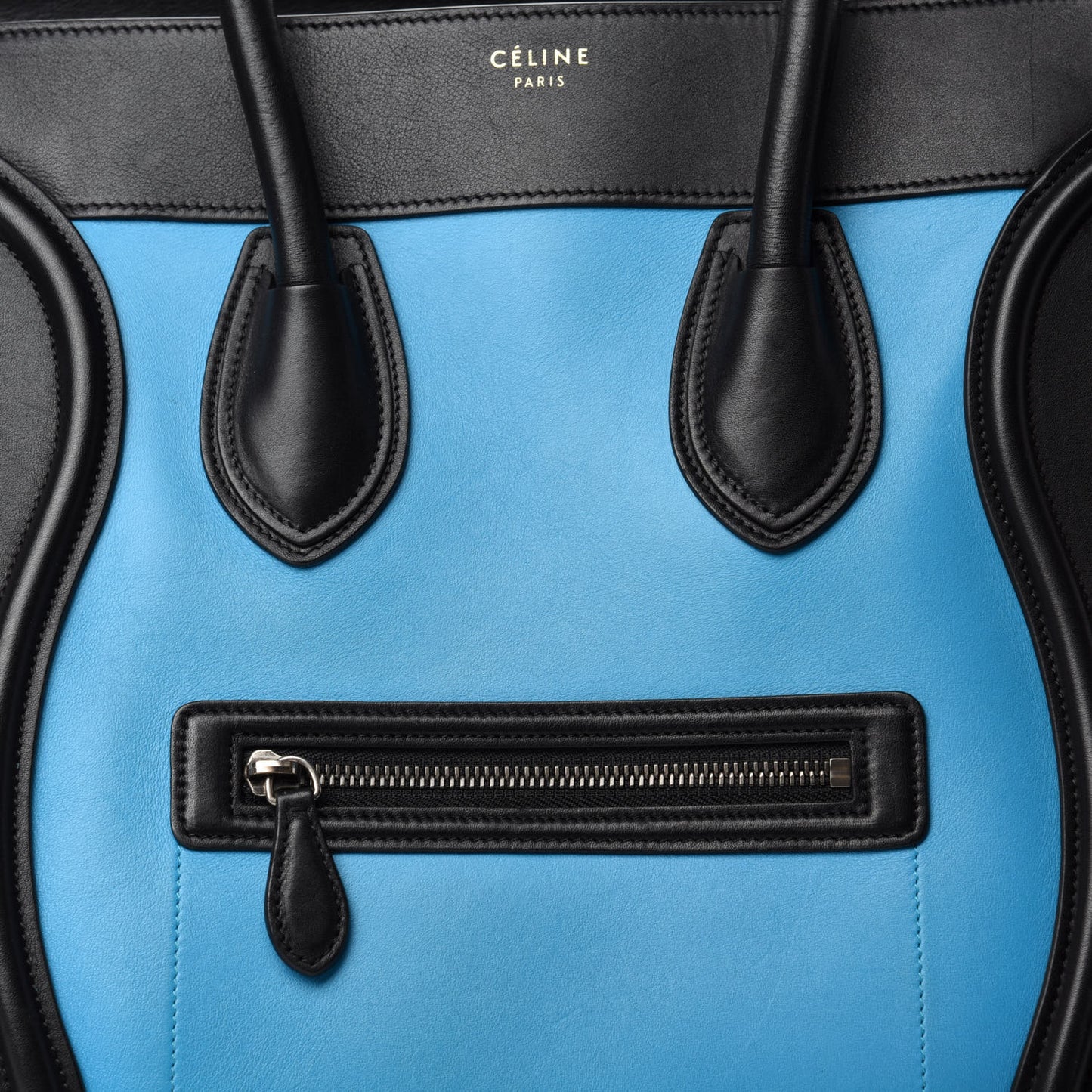 Smooth Calfskin Mini Tri-Color Luggage Turquoise