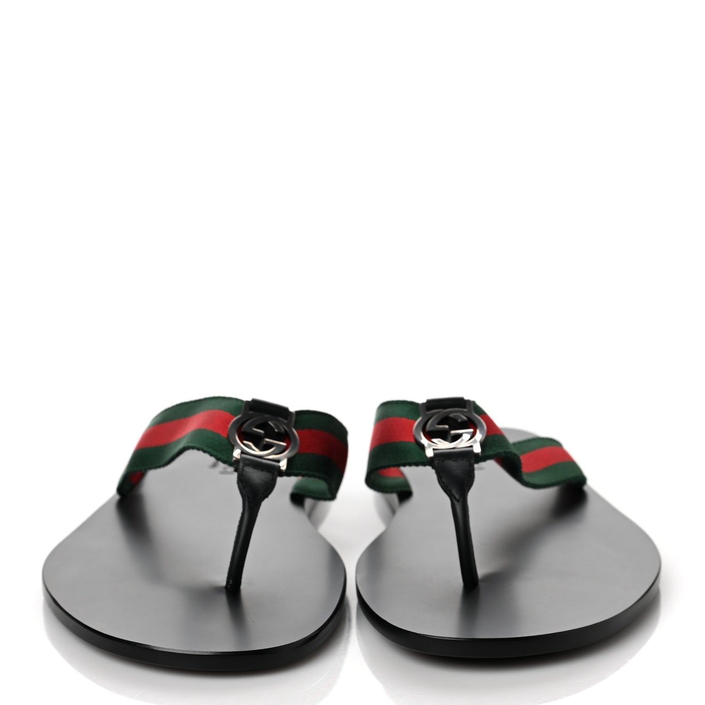 Nylon Calfskin Web Mens Thong Sandals 10.5 Green Red Black