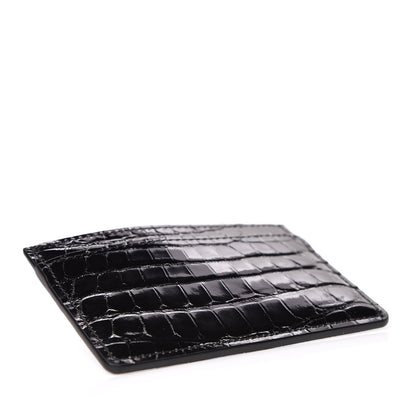 Louis Vuitton Crocodile Double Card Holder Black 4 of 7