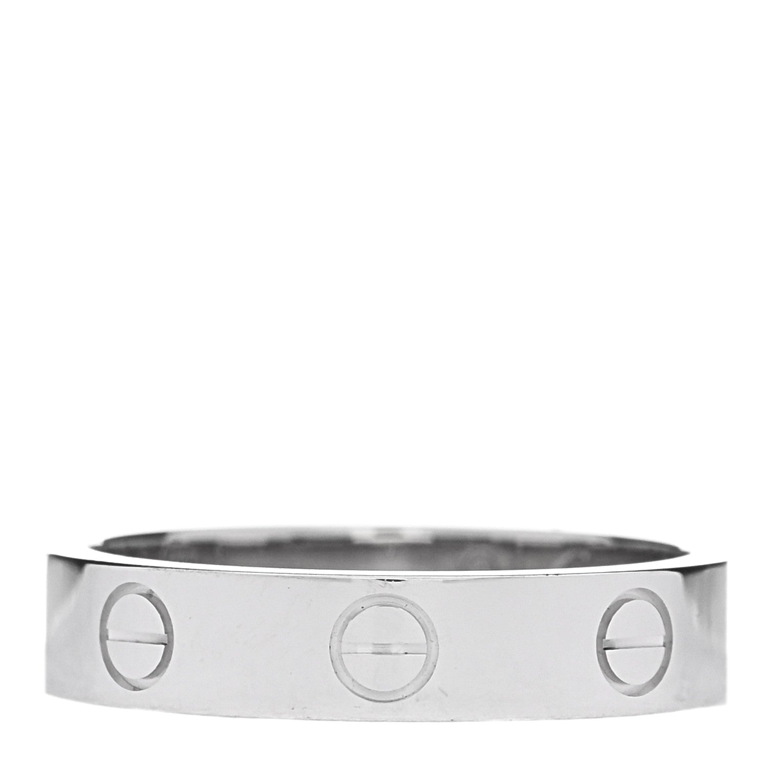 Cartier 18K White Gold Diamond 4mm LOVE Wedding Band Ring 51 5.75 3 of 4