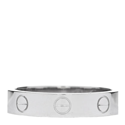 Cartier 18K White Gold Diamond 4mm LOVE Wedding Band Ring 51 5.75 3 of 4
