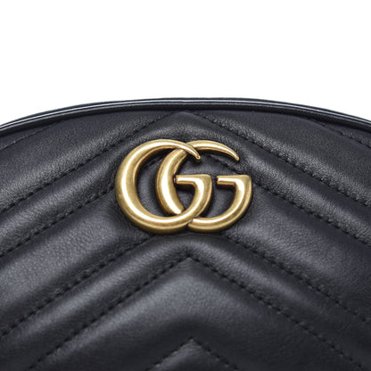 Gucci Calfskin Matelasse GG Marmont Belt Bag 75 30 Black 9 of 10