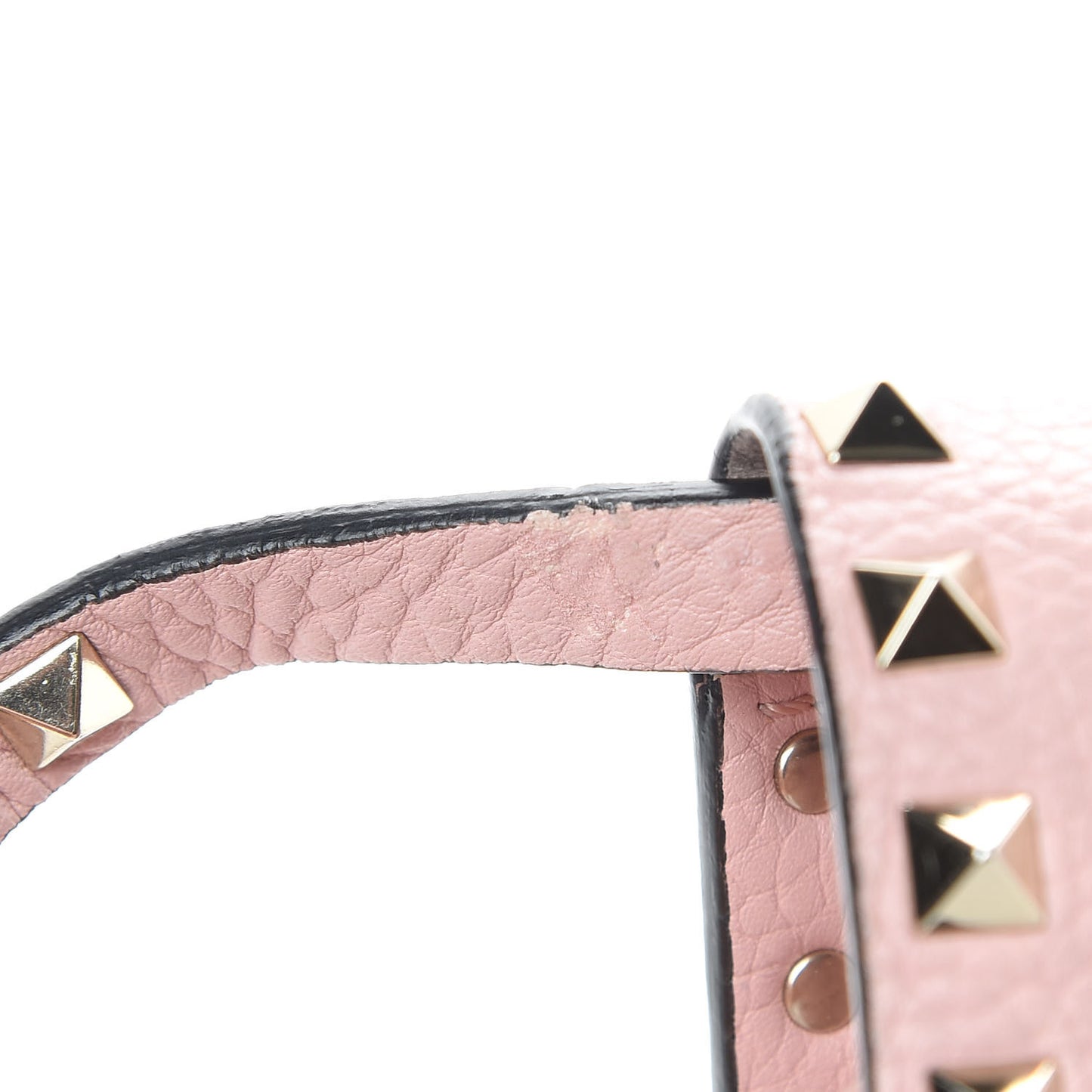 Pebbled Calfskin Medium Rockstud Flip Lock Crossbody Bag Rose Quartz