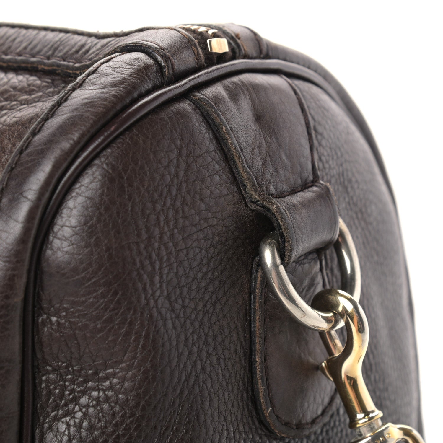 Gucci Calfskin Vintage Web Medium Boston Dark Brown 14 of 21