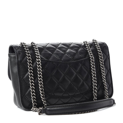 Chanel Calfskin Stitched Quilted Flap Black 3 of 12
