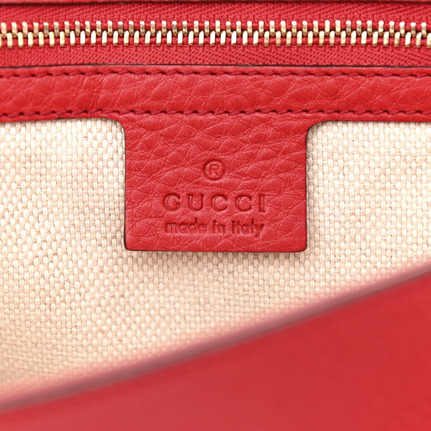 Pebbled Calfskin Medium Soho Flap Crossbody Red