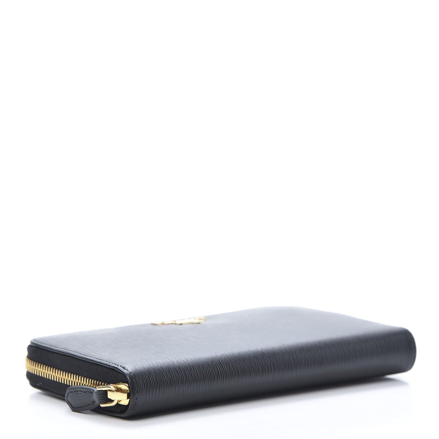 Vitello Move Bi-Color Zip Around Wallet Black Lacca