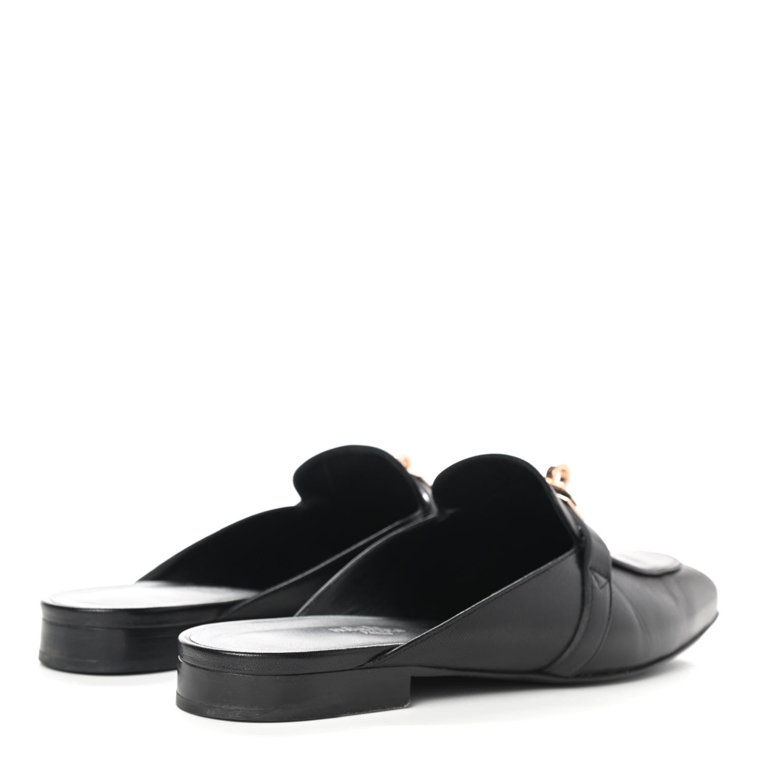 Hermes Goatskin Oz Mules 37.5 Black 4 of 13