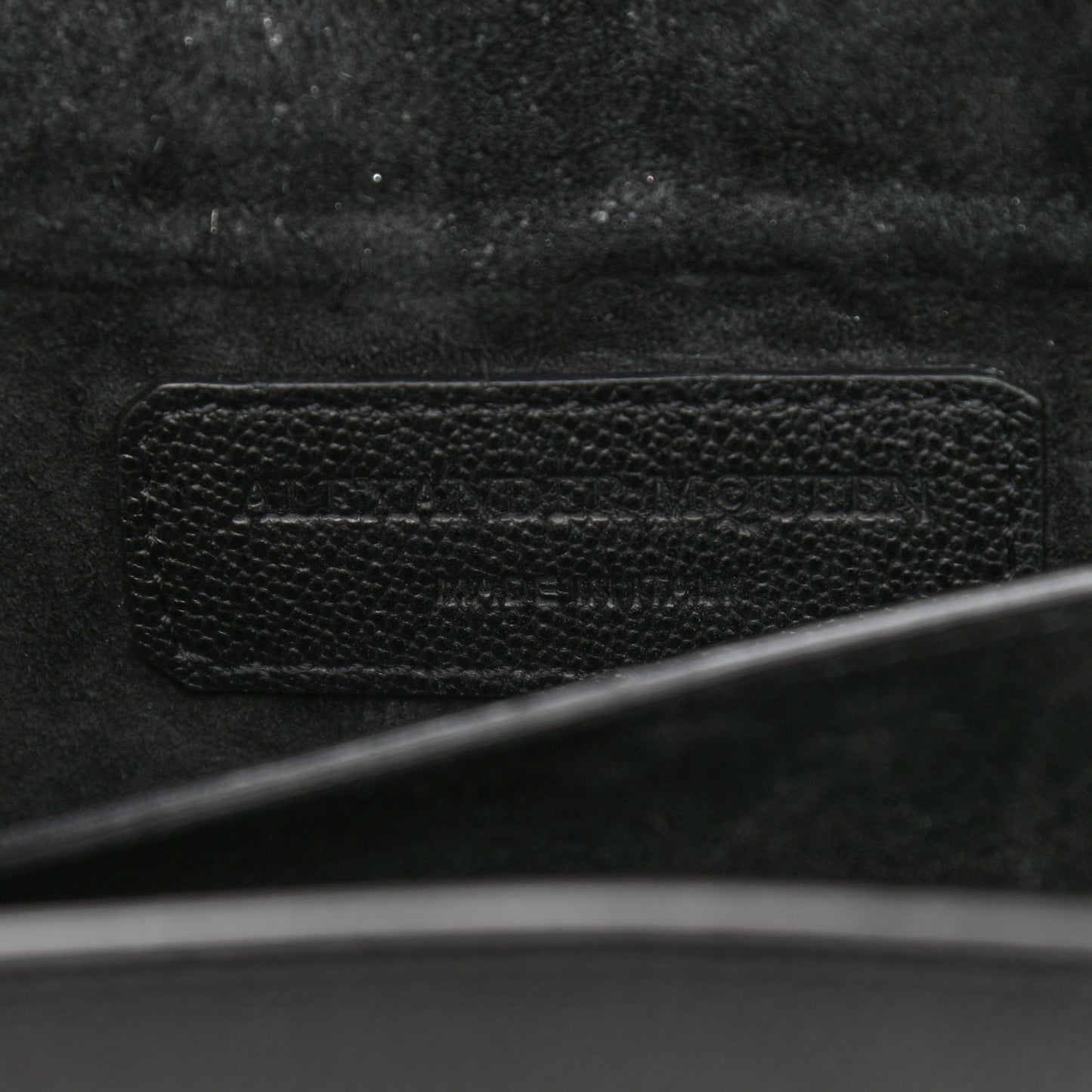 Grained Calfskin Small Insignia Flap Black