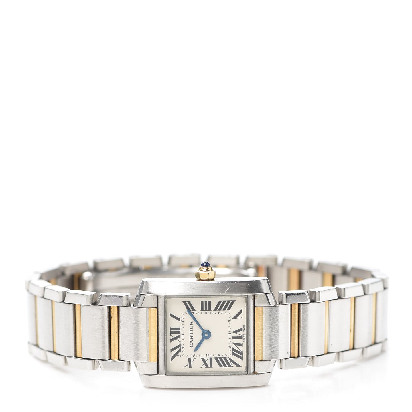 Stainless Steel 18K Yellow Gold 20mm Tank Francaise Quartz Watch