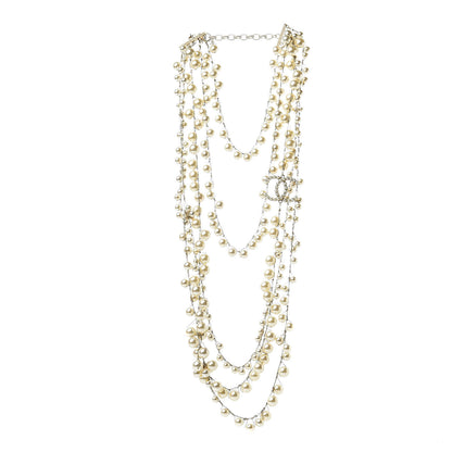 Chanel Pearl CC Long Multistrand Necklace Gold 3 of 5