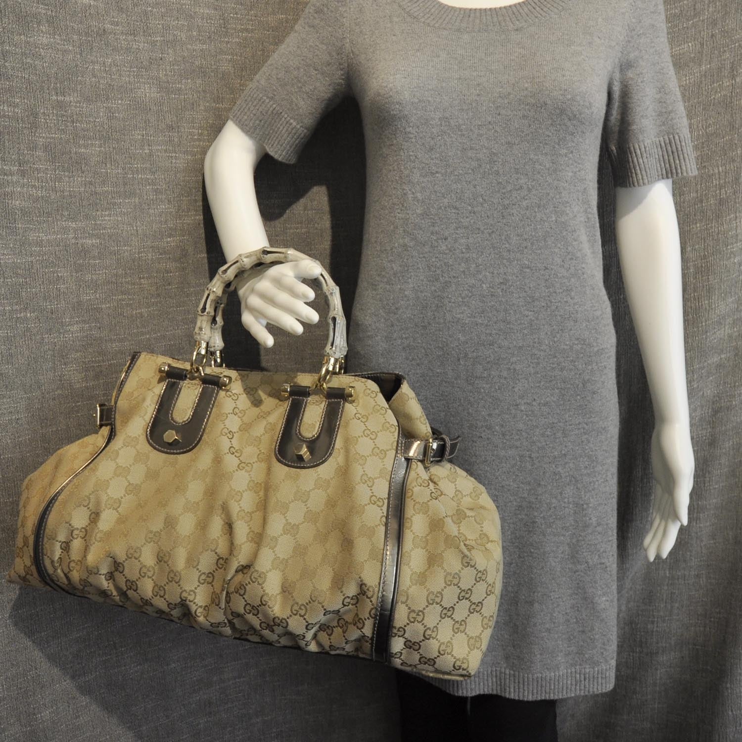 Gucci Monogram Pop Bamboo Large Top Handle Tote 3 of 10
