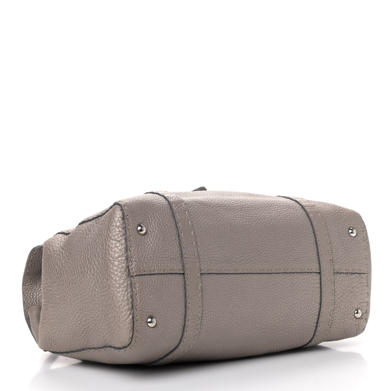 Fendi Cuoio Romano Selleria Large Linda Satchel Peltro 3 of 6