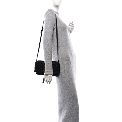 Saint Laurent Raffia Monogram Tassel Kate 99 Black 2 of 11