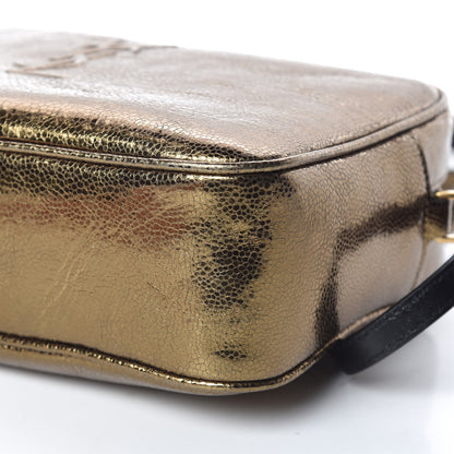 Saint Laurent Calfskin Lame Monogram Small Lou Camera Bag Gold Olive 9 of 10
