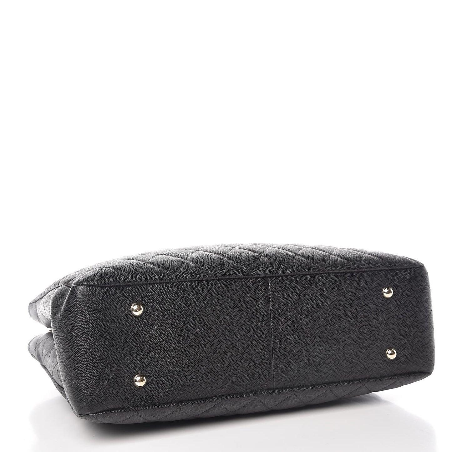 Caviar Quilted Large Classic Shopping Tote Black