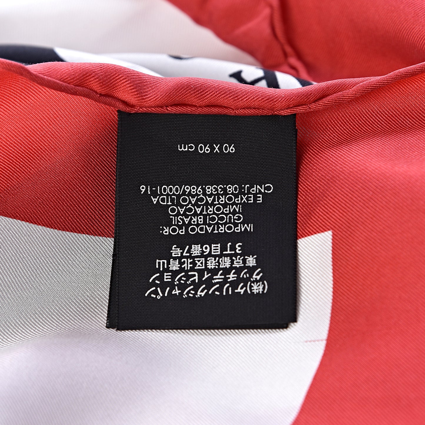 Silk Gucci World Square Scarf Ivory Red