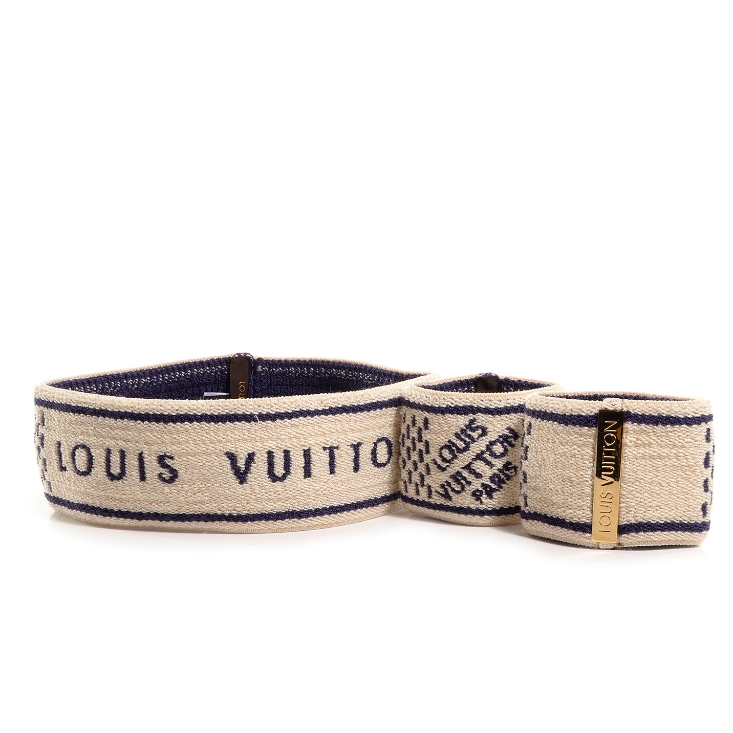 Louis Vuitton Damier Azur Headband Sweatband Towel Gym Set 8 of 11
