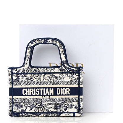 Christian Dior Canvas Embroidered Mini Toile De Jouy Book Tote Blue 12 of 12
